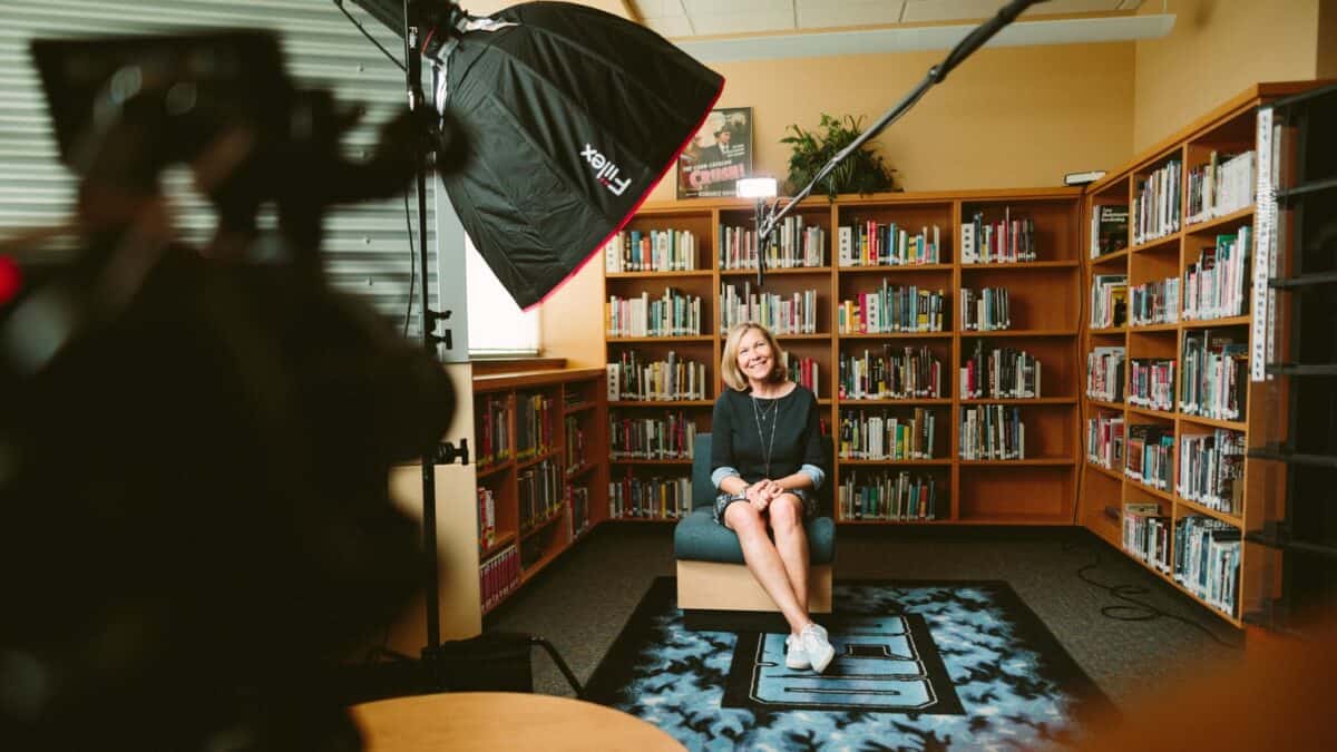 Woman Preparing For Video Interview